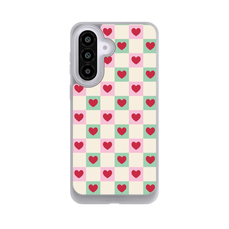 Galaxy A57 5G NIVOpure Karomuster Herzen Rosa und Grün Valentinstag