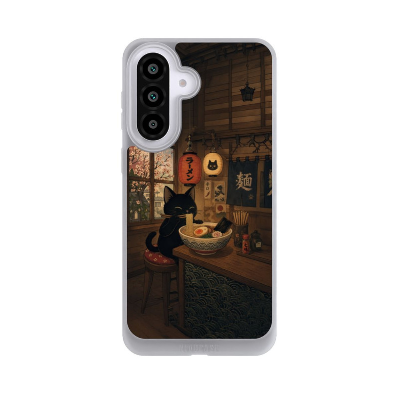 Galaxy A57 5G NIVOpure Bar à ramen avec un chat noir avec l'IA