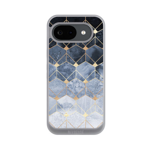 Google Pixel 10a NIVOpure Blaue Sechsecke und Diamanten Golddruck