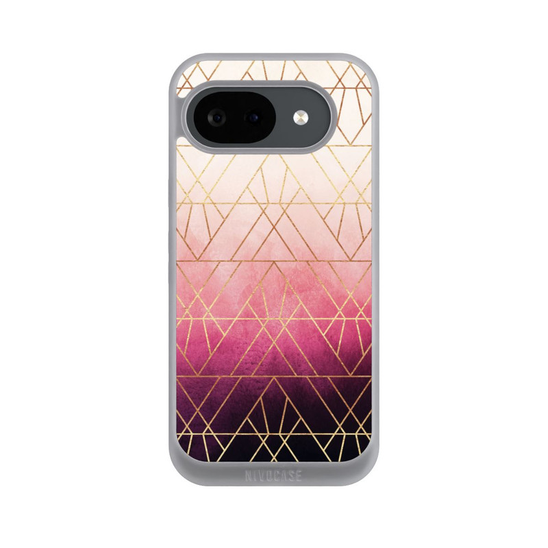 Pixel 10a NIVOpure Triangles ombrés roses imprimé doré