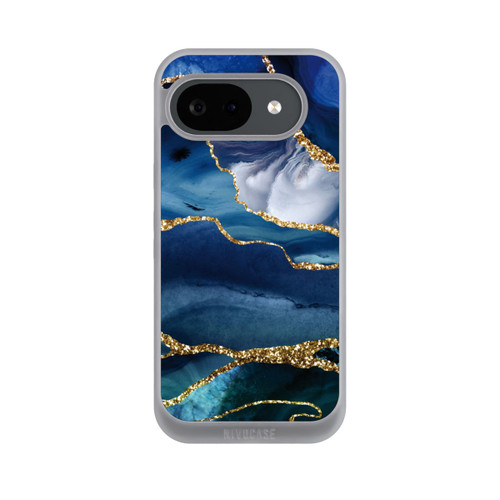 Google Pixel 10a NIVOpure  Blauer Marmor Gold Glitzer Look