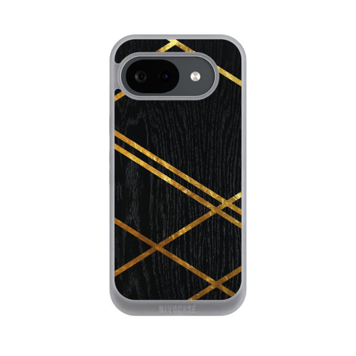 Google Pixel 10a NIVOpure Schwarzes geometrisches Muster Goldene Streifen