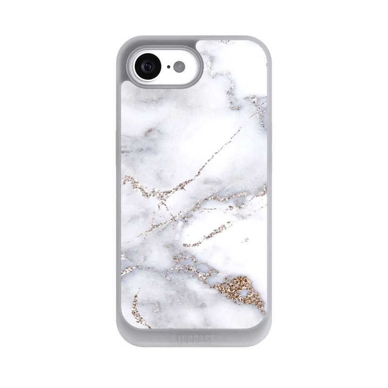 iPhone 17e NIVOpure Silberglitzer Marmorlook