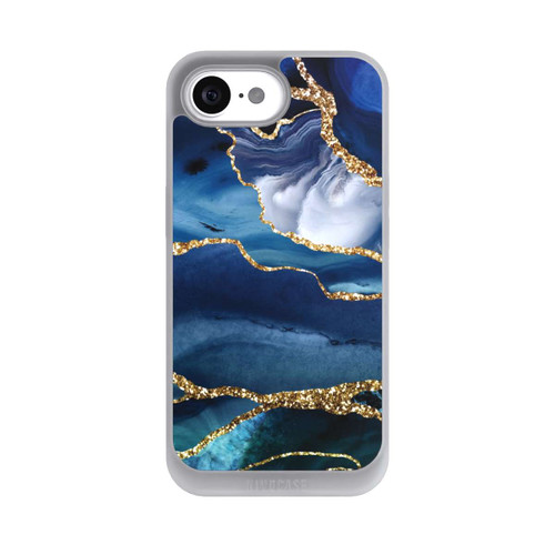 Apple iPhone 17e NIVOpure  Blauer Marmor Gold Glitzer Look