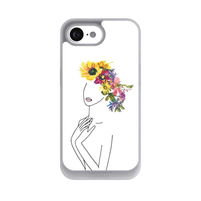 iPhone 17e NIVOpure Line Art Frau mit Blumenkrone