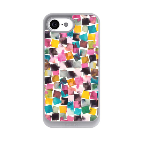 Apple iPhone 17e NIVOpure Aquarell geometrische Plaids rosa