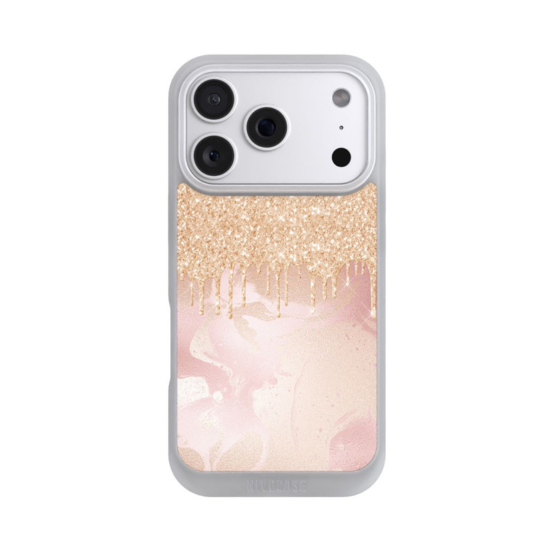 iPhone 18 Pro NIVOpure  Roségoldener Glitzer Tropfen Look