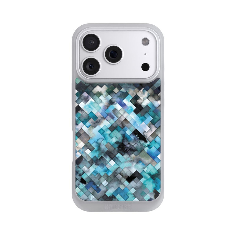 iPhone 18 Pro NIVOpure stimmungsvolles geometrisches Muster blau