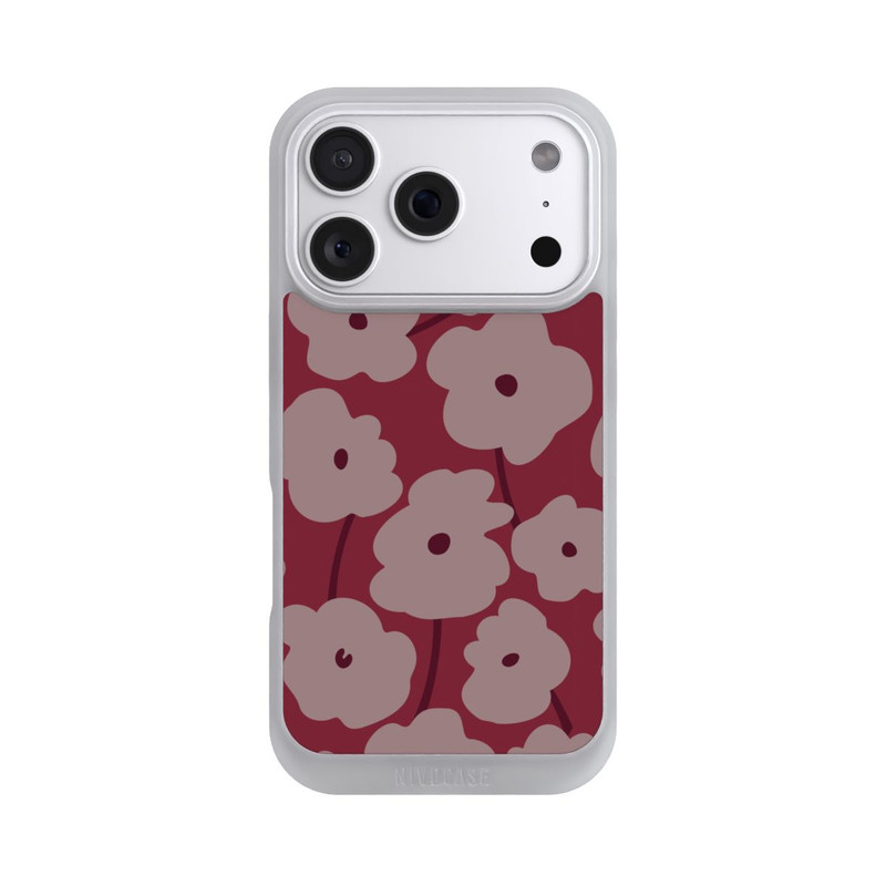 iPhone 18 Pro NIVOpure Minimalistische Blumen Bordeaux