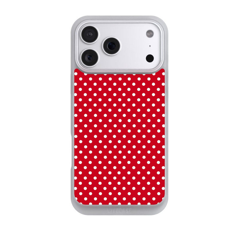 iPhone 18 Pro Max NIVOpure Polka Dots Dunkelrot und Weiß