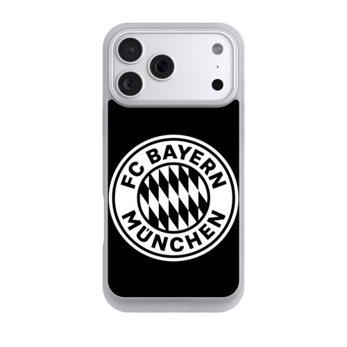 Apple iPhone 18 Pro Max NIVOpure Klassisches FCB Logo Klein - Weiß auf Schwarz
