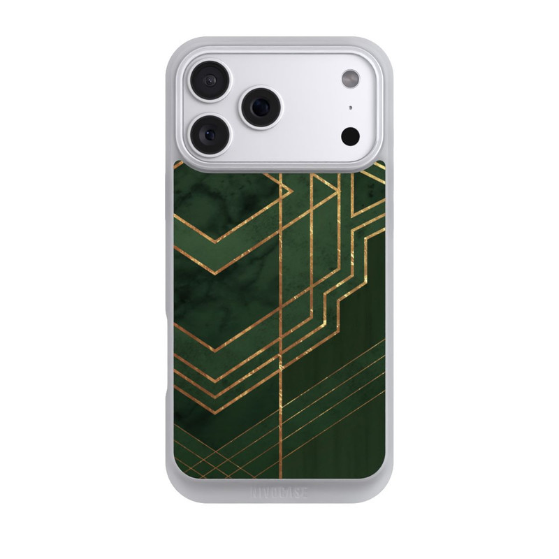 iPhone 18 Pro Max NIVOpure Dunkelgrün gemustert Goldene Streifen