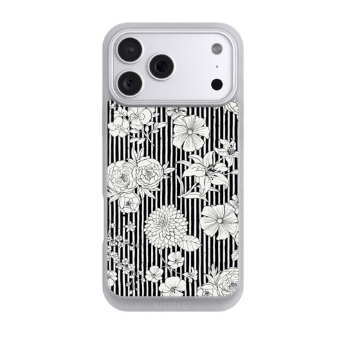 Apple iPhone 18 Pro Max NIVOpure Fleurs et rayures noir et blanc