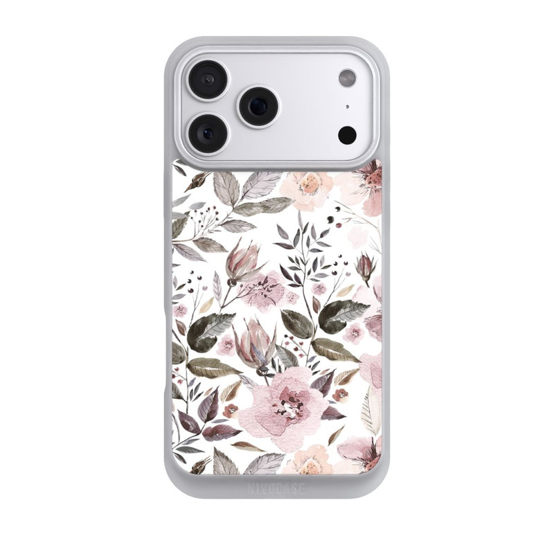 iPhone 18 Pro Max NIVOpure Aquarelle Fleurs Roses Brunes