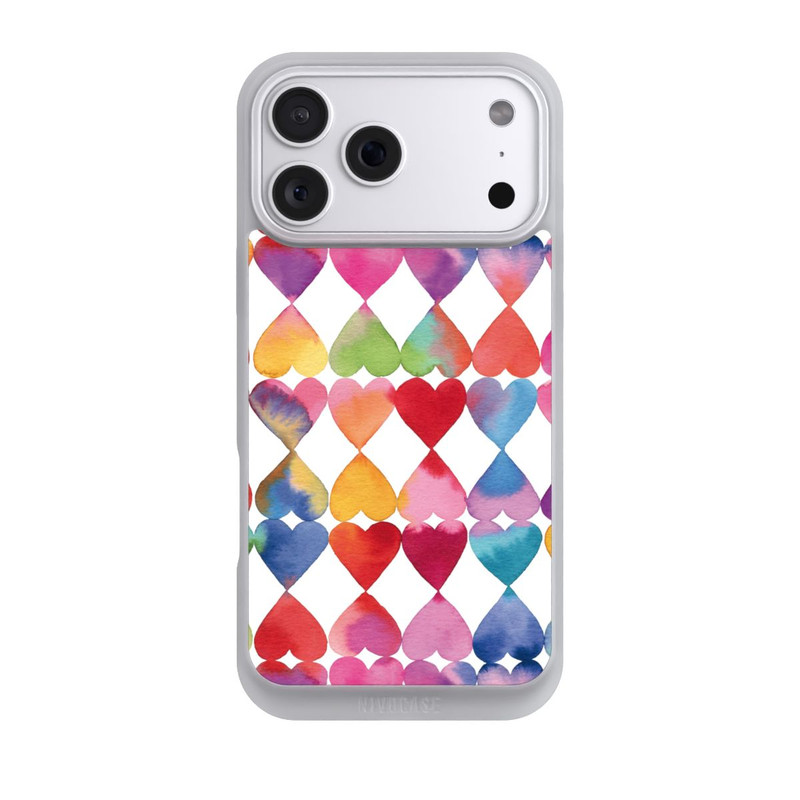 iPhone 18 Pro Max NIVOpure Colorful Watercolor Hearts Pattern