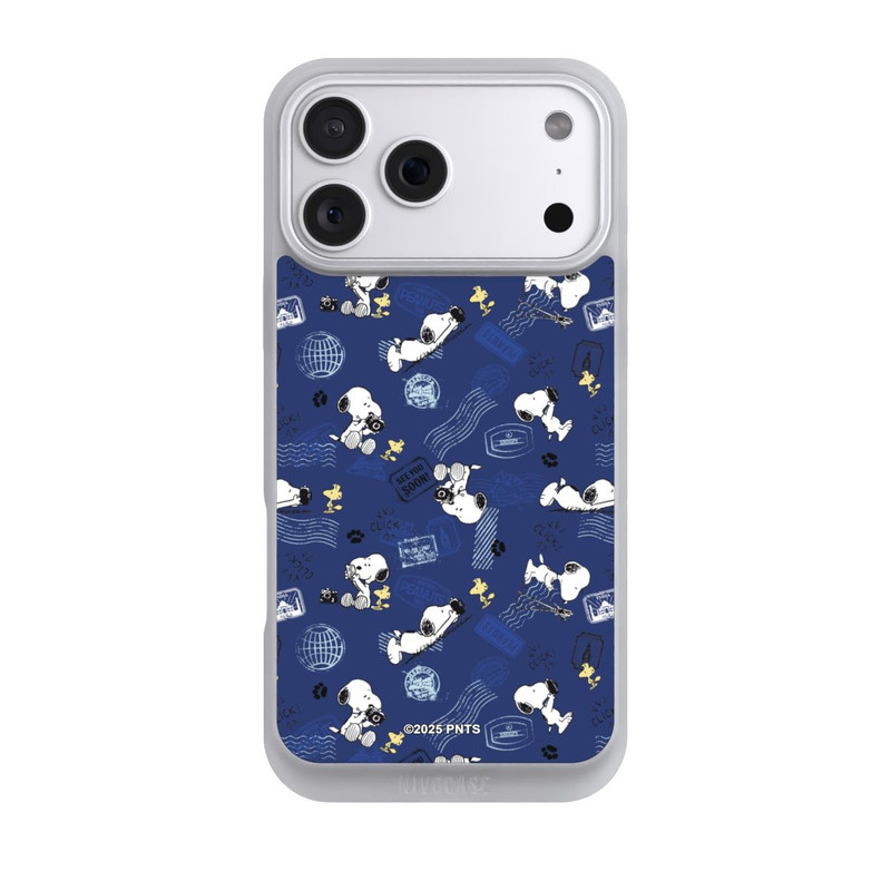 iPhone 18 Pro Max NIVOpure Peanuts Travel Stamps Pattern Blue