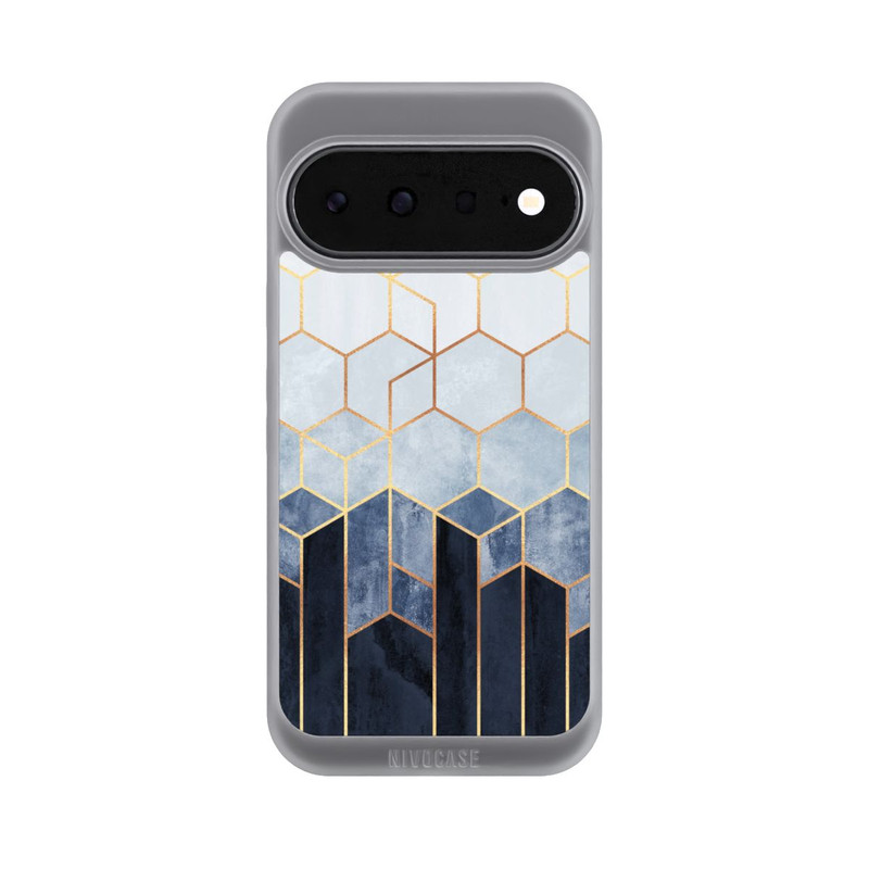 Pixel 11 NIVOpure Blauer Farbverlauf Sechsecke Golddruck