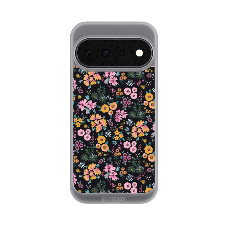Pixel 11 NIVOpure Kleine bunte Blumen Schwarz 2