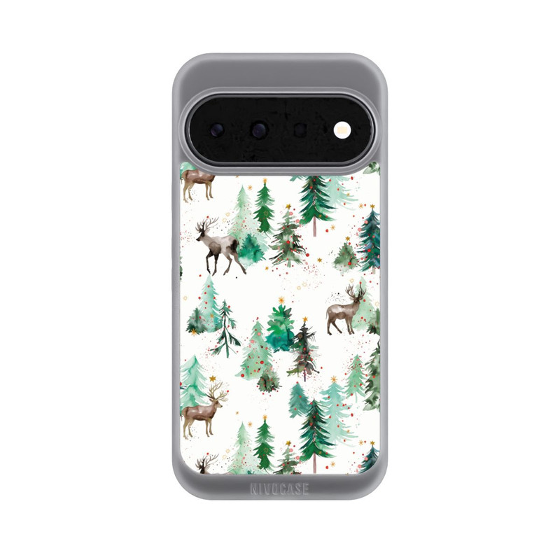 Pixel 11 NIVOpure Hirsche und Winterweihnachtsbäume