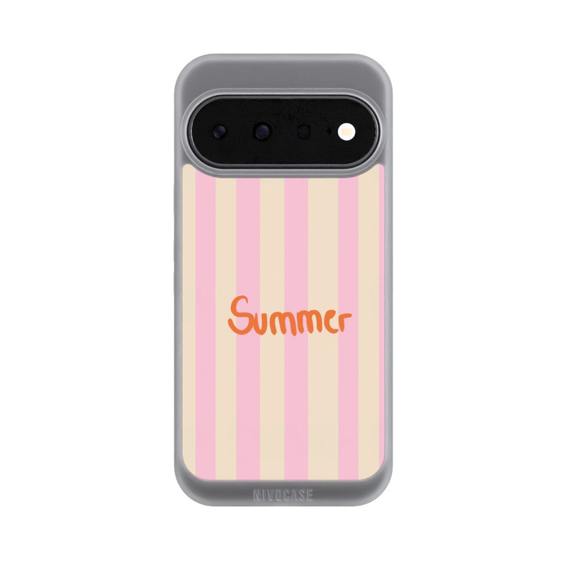 Pixel 11 NIVOpure Summer- Rosa und Orange Streifen Hintergrund