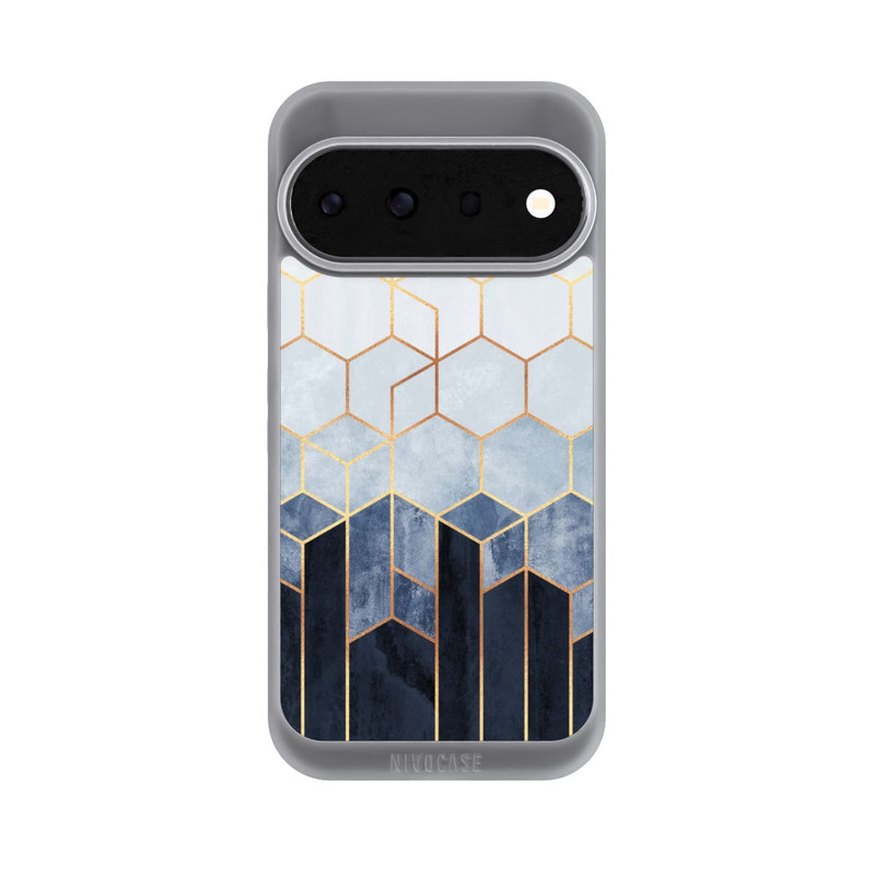Pixel 11 Pro NIVOpure Blauer Farbverlauf Sechsecke Golddruck