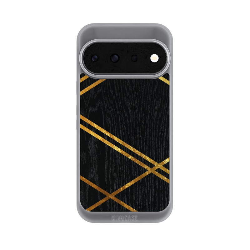 Pixel 11 Pro NIVOpure Black Geometric Pattern Golden Stripes