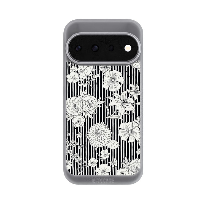 Pixel 11 Pro NIVOpure Blumen und Streifen Schwarz und Weiß