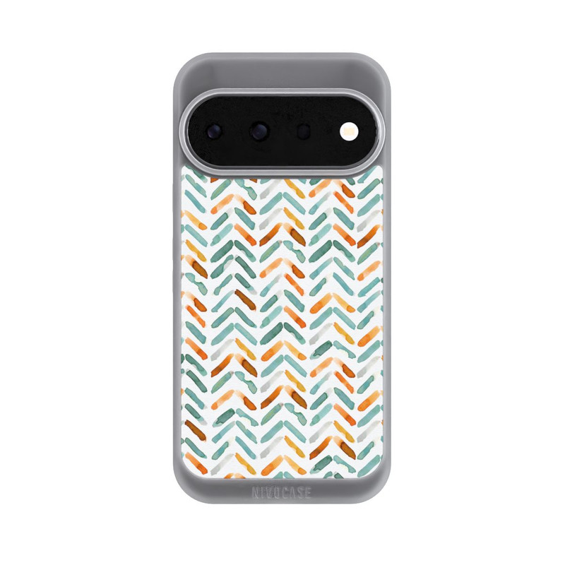 Pixel 11 Pro NIVOpure Élégant Automne Chevron Bleu Orange