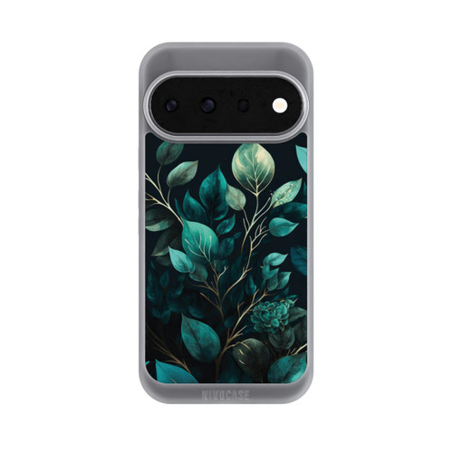 Google Pixel 11 Pro NIVOpure Grüne Eukalyptus Blätter mit dunklem Hintergrund mit KI