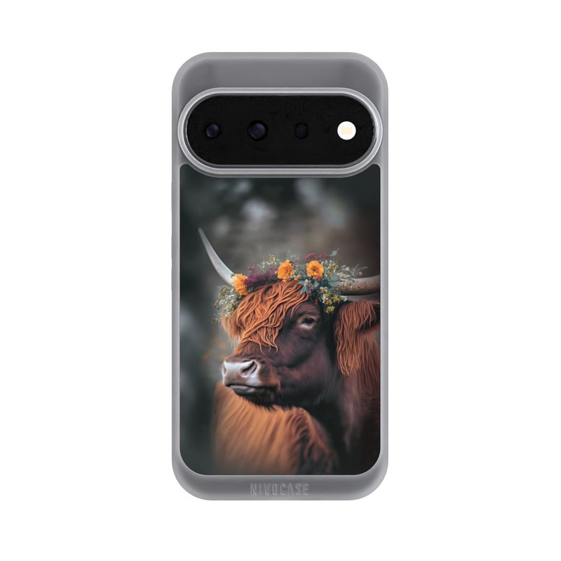 Pixel 11 Pro NIVOpure Hochland Rind mit Blumen mit KI