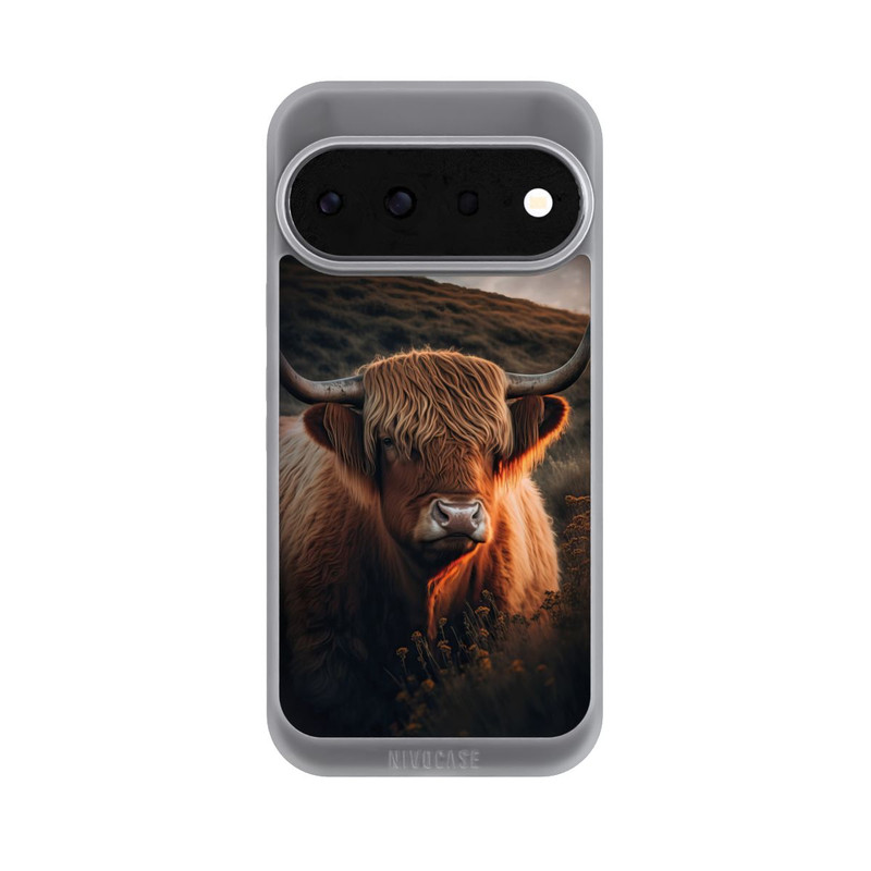 Pixel 11 Pro NIVOpure Hochland Rind mit großen Hörnern mit KI