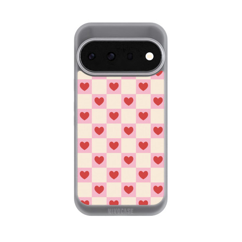 Google Pixel 11 Pro NIVOpure Cœurs à Carreaux Roses Saint-Valentin