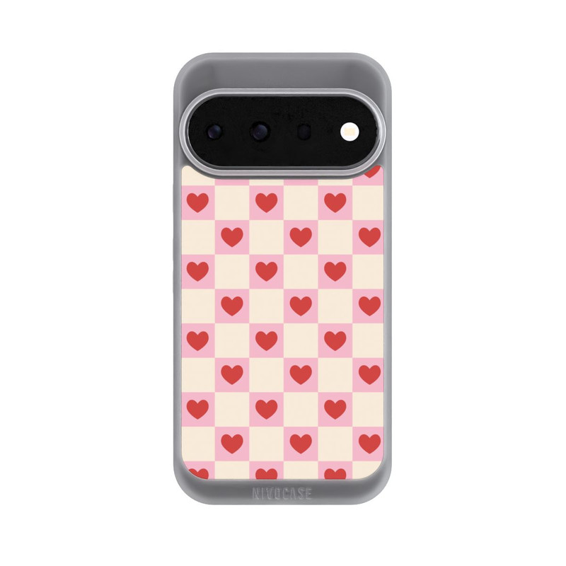 Pixel 11 Pro NIVOpure Cœurs à Carreaux Roses Saint-Valentin