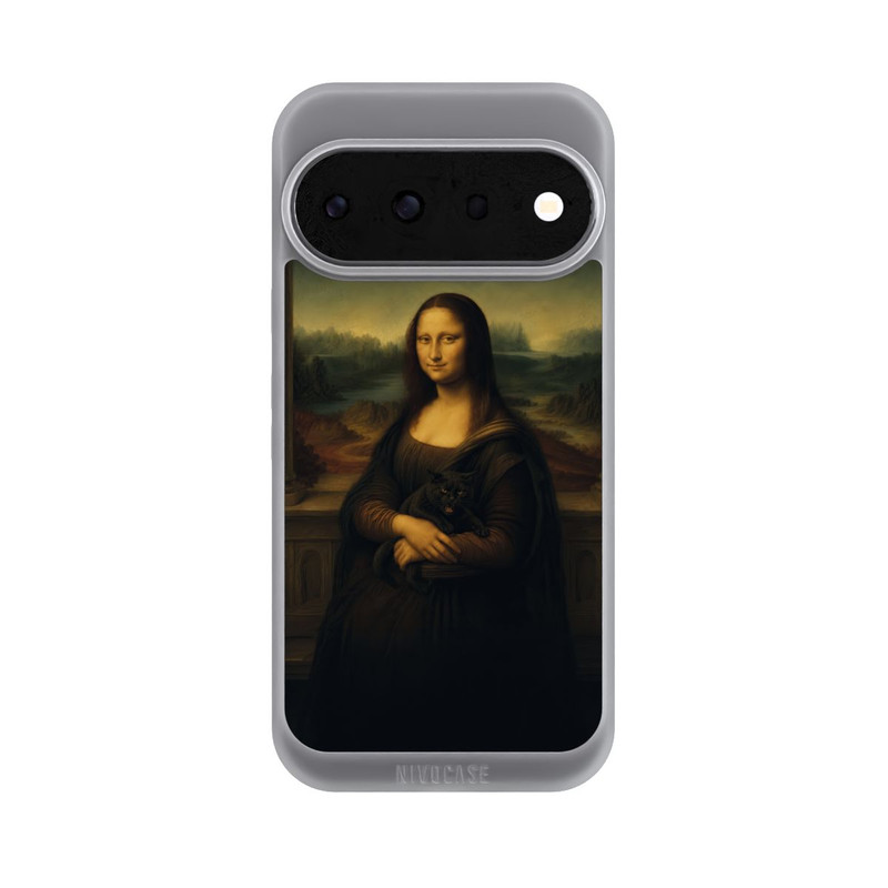 Pixel 11 Pro NIVOpure La Joconde de Léonard de Vinci avec un chat noir avec l'IA