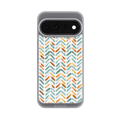 Google Pixel 11 Pro XL NIVOpure Élégant Automne Chevron Bleu Orange