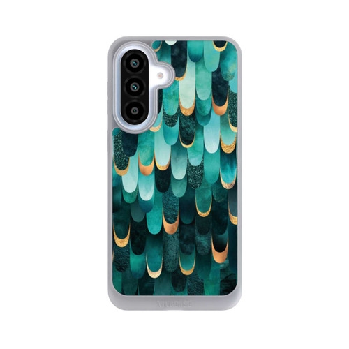 Samsung Galaxy A37 5G NIVOpure Imprimé or turquoise à plumes