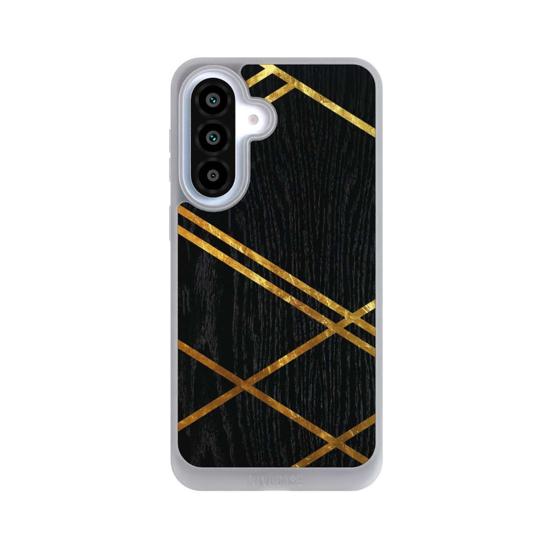 Galaxy A37 5G NIVOpure Black Geometric Pattern Golden Stripes