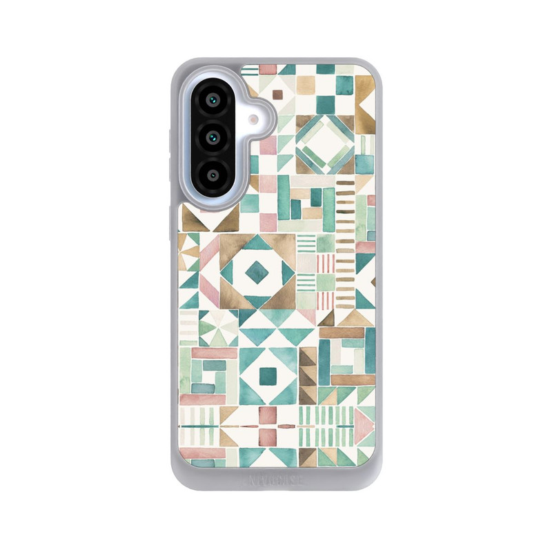 Galaxy A37 5G NIVOpure Geometric Blocks Retro Vintage Patchwork Green
