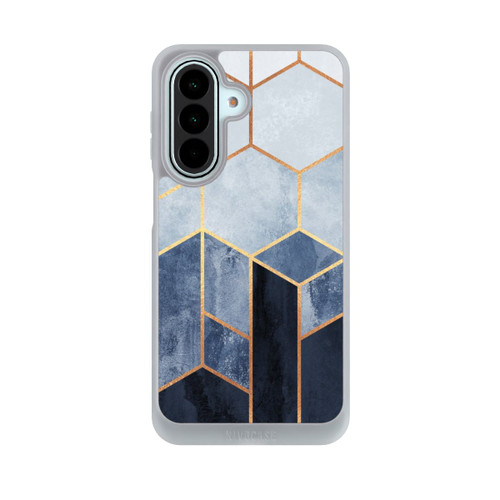 Samsung Galaxy A27 5G NIVOpure Blauer Farbverlauf Sechsecke Golddruck