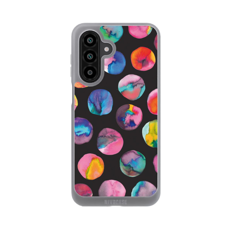 Galaxy A18 5G NIVOpure Bunte Tintenmurmeln Punkte Schwarz