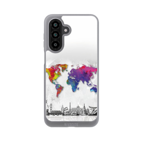 Samsung Galaxy A18 5G NIVOpure Weltkarte mit Skyline