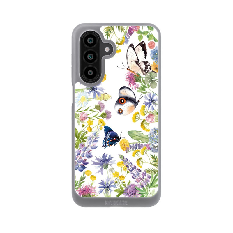 Galaxy A18 5G NIVOpure Bunte Frühlingsblumen und Schmetterlinge