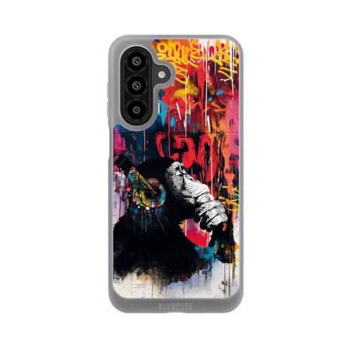 Samsung Galaxy A18 5G NIVOpure Affe Stereo Kopfhörer Graffiti Street Art Blau