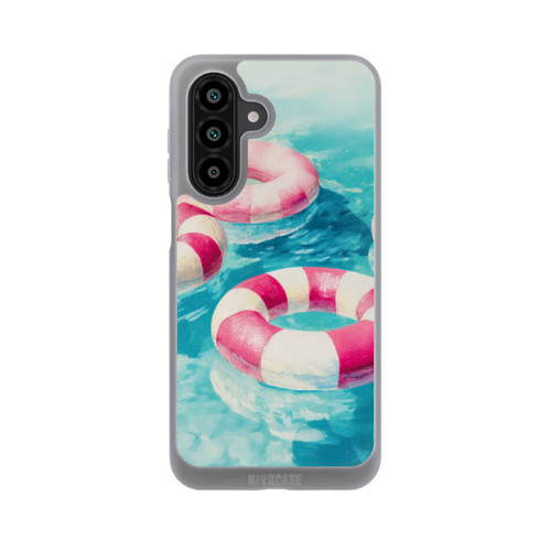 Samsung Galaxy A18 5G NIVOpure Gestreifte Schwimmringe im Pool