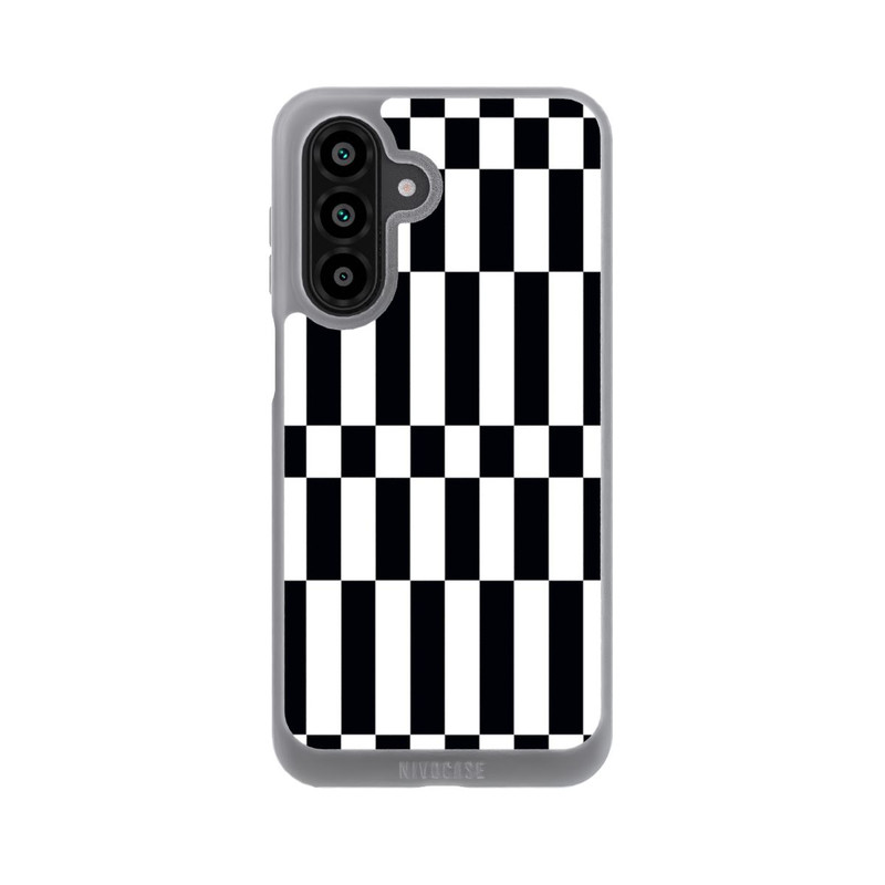 Galaxy A18 5G NIVOpure Checked Abstract Bold Black and White Color Block
