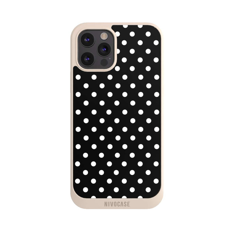 iPhone 12 Pro Max NIVOpure Polka Dots Schwarz und Weiß