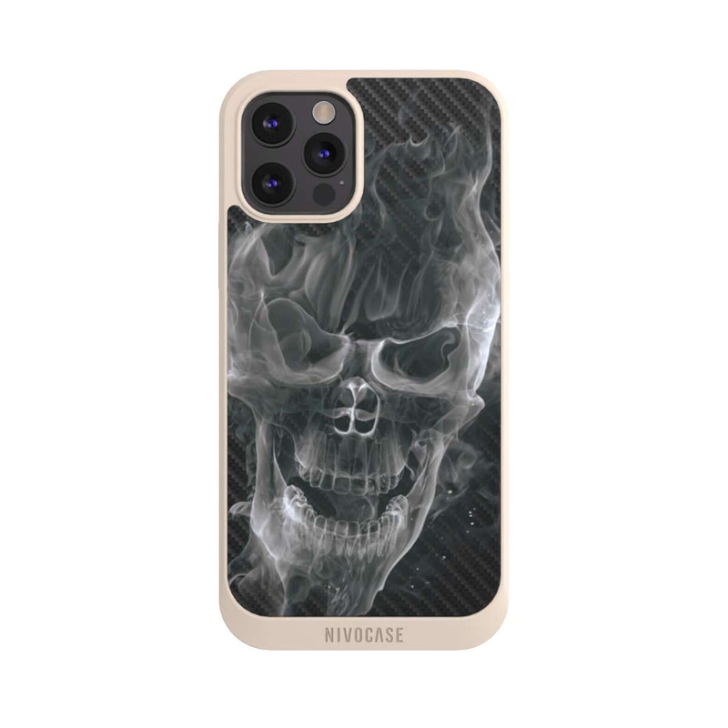 iPhone 12 Pro Max NIVOpure rauchender Totenkopf Carbon