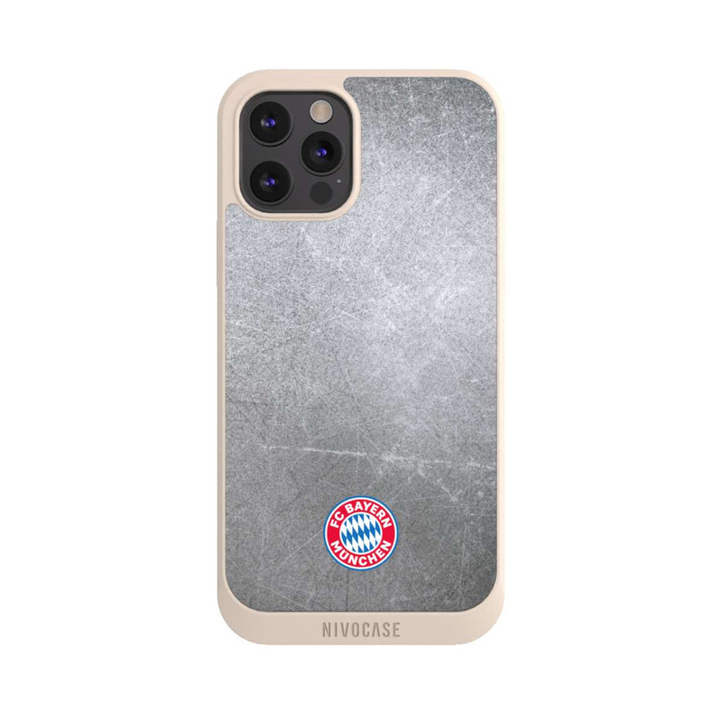 iPhone 12 Pro Max NIVOpure Klassisches FCB Logo Klein - Bunt auf Metalllook