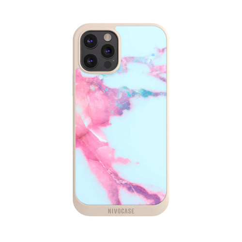 Apple iPhone 12 Pro Max NIVOpure Hellblauer schillernder Adermarmor