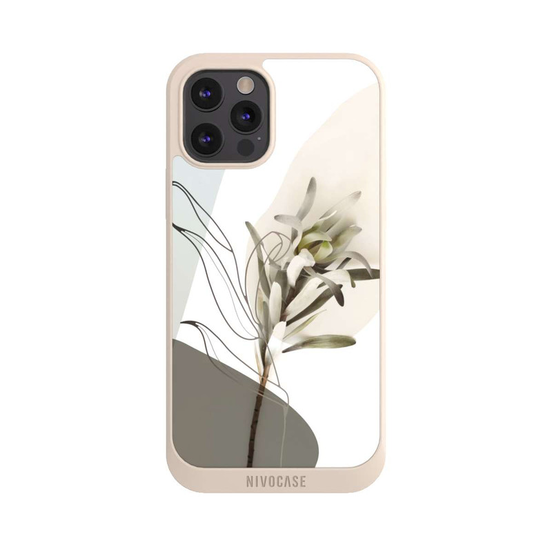 iPhone 12 Pro Max NIVOpure Boho Line Art Olivgrün